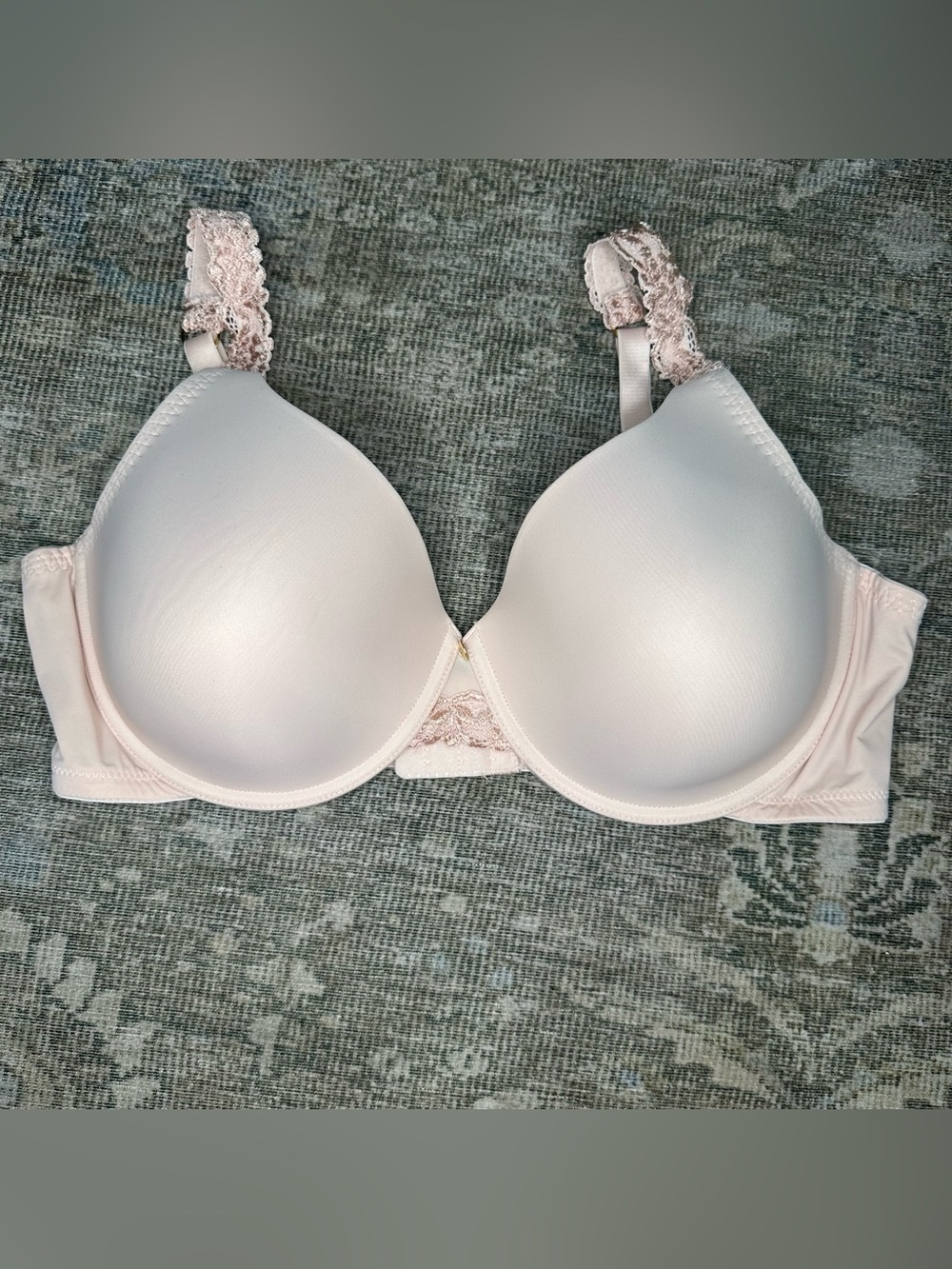 Natori #736037 Underwire Lined Double Lace Straps T-shirt Bra 38DD Nude